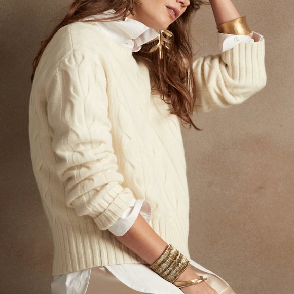 Banana Republic Italian Merino cable knit sweater - Picture 1 of 4
